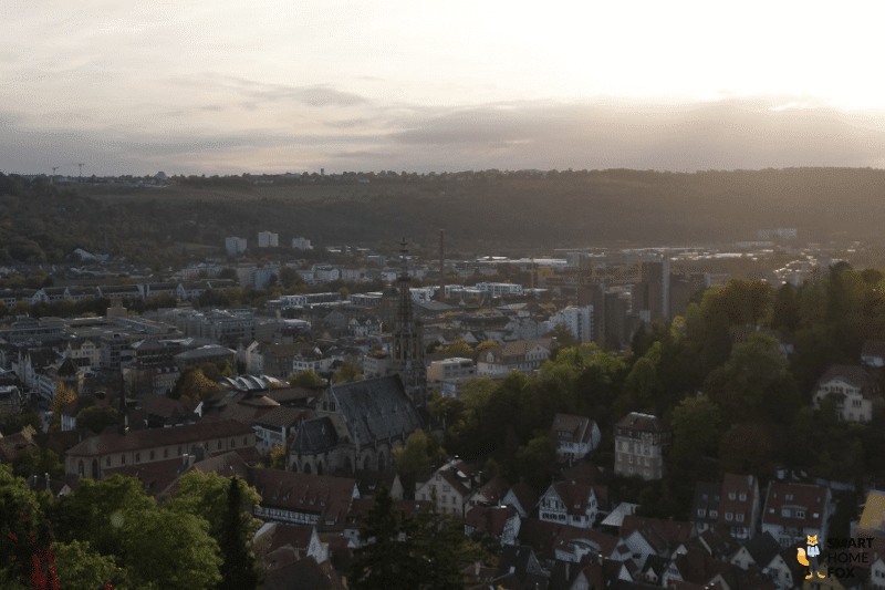 DJI Mini 3 Pro bei einem Landschaftsbild während dem Sonnenuntergang